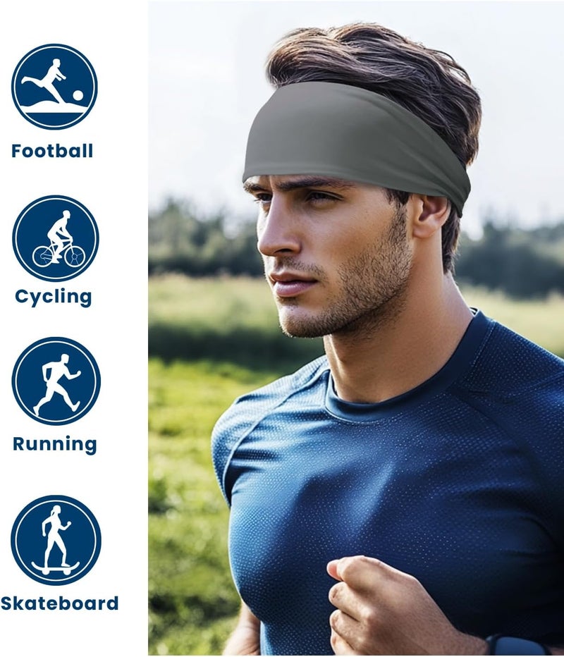 Supeniu Headband for Men & Women, Sweat Wicking Sports Sweatband Headbands, Workout Running Training Yoga Basketball Hairband - Image 3